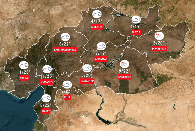 Deprem bölgesinde hava durumu